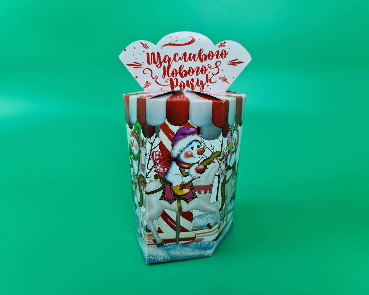 Новорічна картонна коробка для цукерок, "Лускунчик", на 700грамм, (25 шт), фото 1