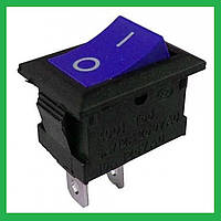 Кнопка KCD1-101, вимикач, тумблер 2 положення 2 контакт. синя 21*15 мм. 1 шт.