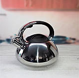 Чайник зі свистком 3л з нержавіючої сталі Edenberg EB-1323 Чайник для індукційної плити Чайник газовий, фото 6