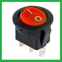 Кнопка, кнопка, тумблер 2 положення 3 контакту. Червона 20 мм