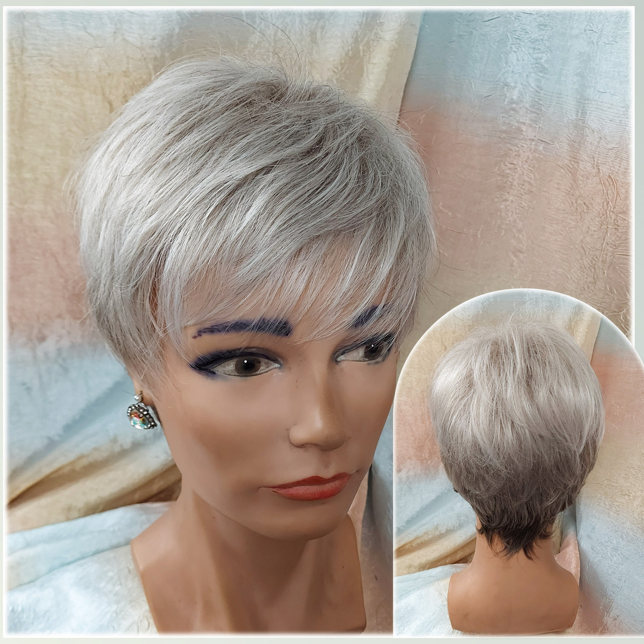 Перука коротка термоволосся перлинний омбре CXD 812 - PEARL MIX, фото 1