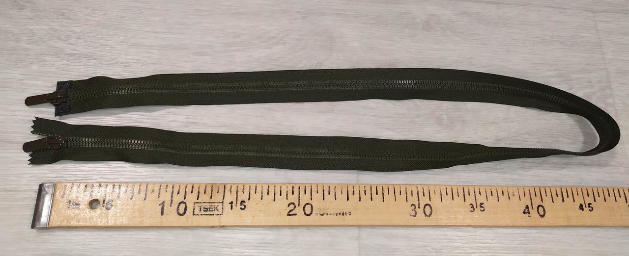 Застёжка молния с одним бегунком хаки тракторная 80см для одежды ...