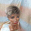 Перука коротка термоволосся сивий мікс CXD812- 17T101, фото 5