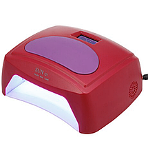 УФ лампа UV+LED SUN Q7 на 48 Вт для сушіння гель-лаку і гелю, червона, фото 3