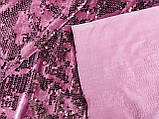 Оксамит(велюр) стрейч є. розшитий паєтками. чайна троянда,тканинна основа!, фото 5