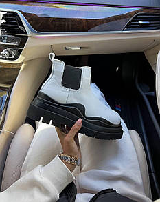 Черевики жіночі білі зимові Bottega Veneta (07196)