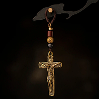 Винтажный ретро медный латунный металлический автомобильный брелок статуэтка подвеска с крестом Иисуса