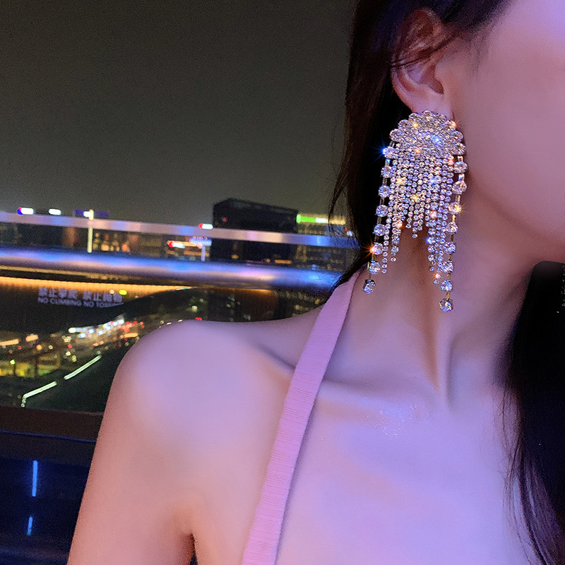 Шикарні сережки зі стразами «Шанті», фото 1