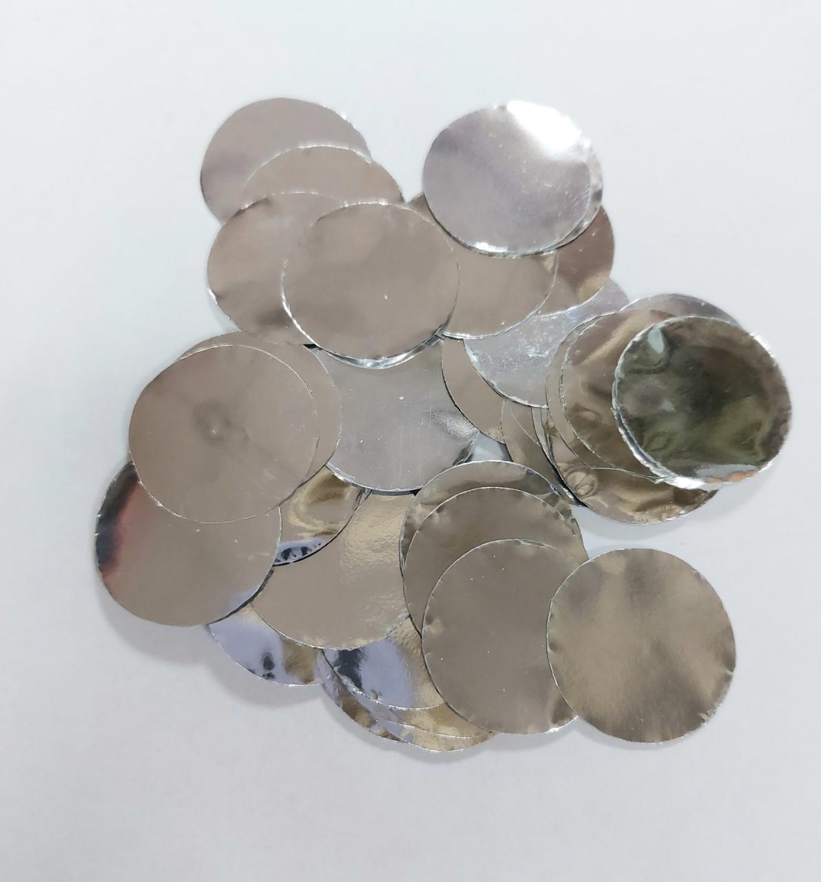 Конфеті коло срібло металік, 12 мм (100г)