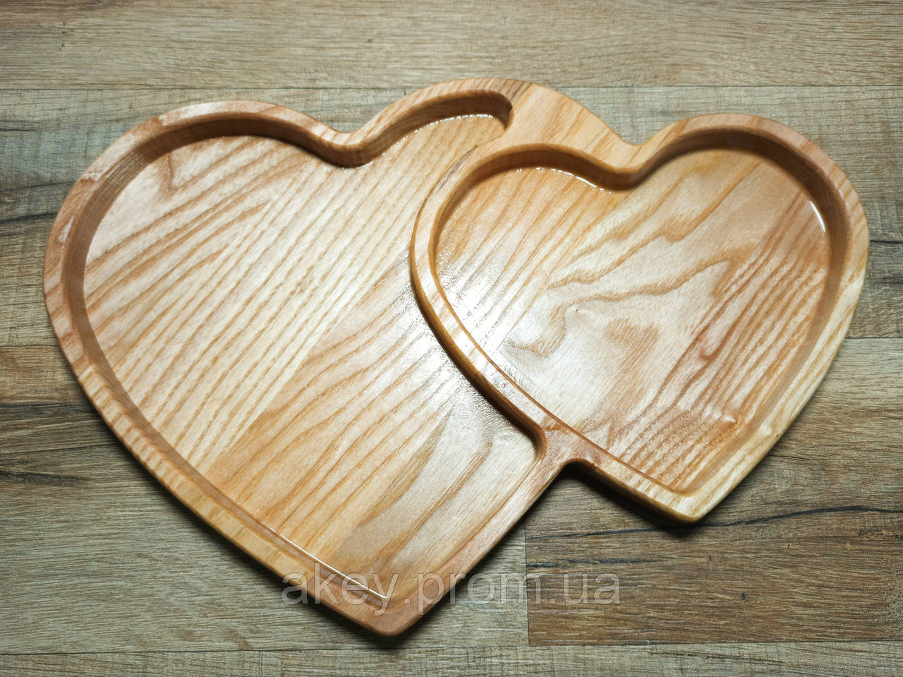 Менажниця 29*19 см "Два серця" дерев'яна ясен
