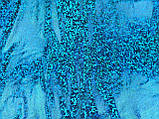 Тканина голограма. Колір блакитний бірюза, легкий стрейч., фото 9