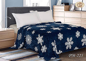 Плед з флісу Сніжинки на синьому (140*210)