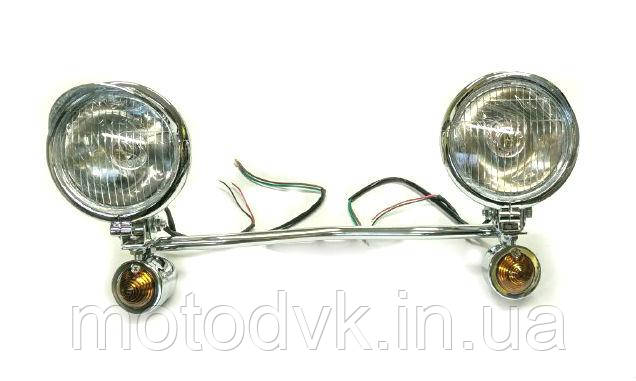 Фари на мотоцикл із поворотами (з кріпленням), фото 1