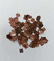 Конфеті квадрат рожеве золото металік, 8 мм (50г)