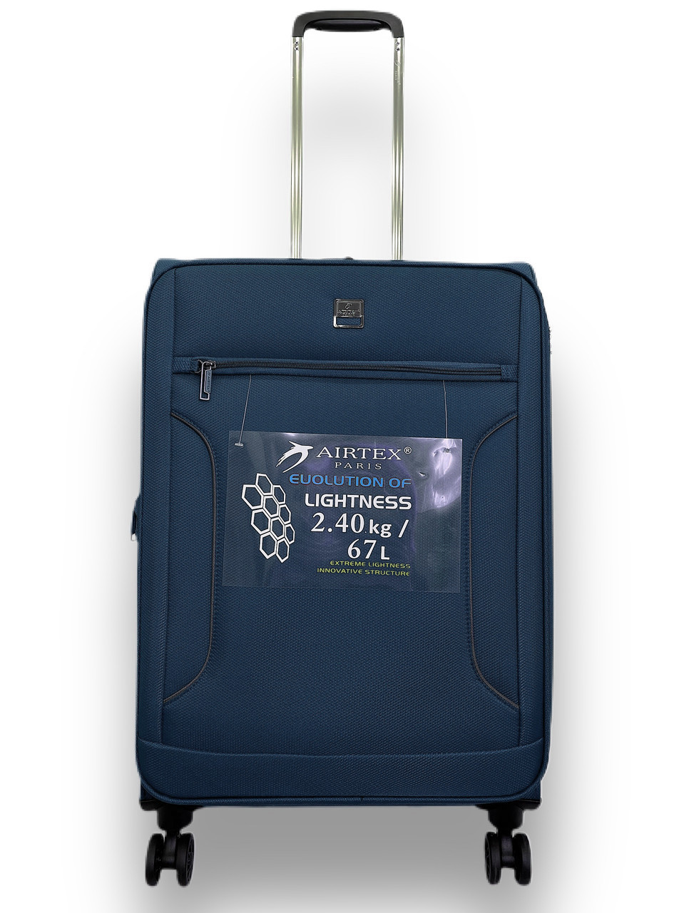 Валіза тканинна AIRTEX 841 середня синя 4 колеса
