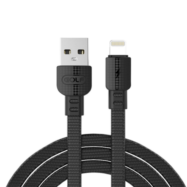 Кабель для iPhone Golf GC-66i Armor USB - Lightning 3А 1 метр Black (90743)