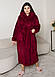 Щільний жіночий халат подвійний софт бордовий, фото 6