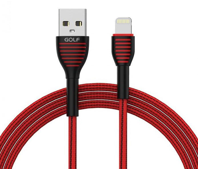 Кабель для iPhone Golf GC-74 USB — Lightning 3 А 1 метр Red (90752), фото 1