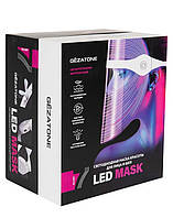 Світлодіодна LED маска для омолодження шкіри обличчя та шиї з 7 кольорами m1030, Gezatone