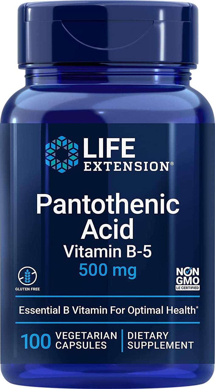 Life Extension Pantothenic Acid / Пантотенова кислота Вітамін Б5 500 мг 100 капсул