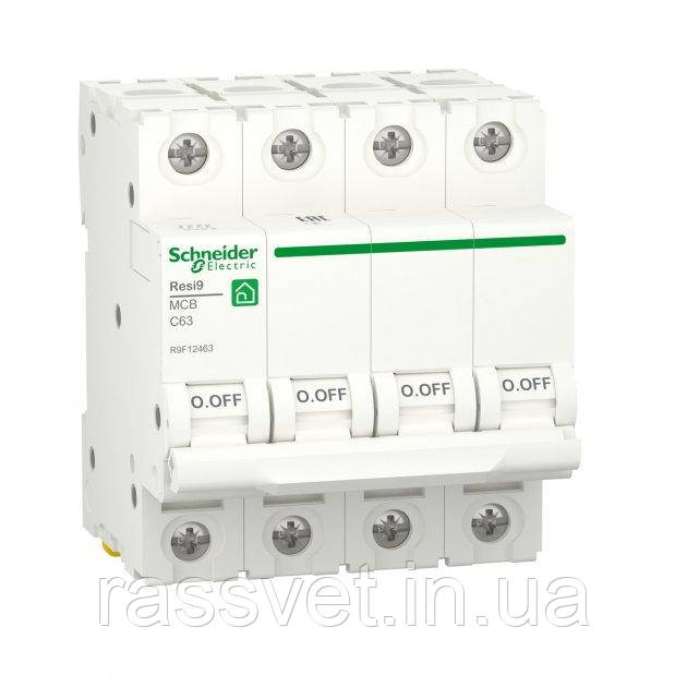 Автоматичний вимикач 4P, 63 A, C, 6kA Schneider Electric Resi9