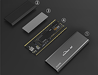 M2 NVMe Зовнішня кишеня для M2 SSD USB 3.1 Type-C Blueendless M280N Original, фото 10