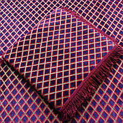 Комплект полуторних гобеленових покривал на ліжко та крісла Ромбики колір бордовий