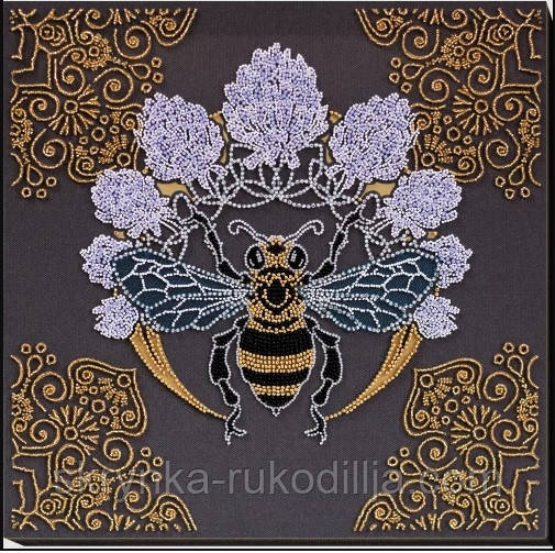 AB-831 Бджола в конюшині Набір для вишивання бісером на натуральному художньому холстіАбріс Арт