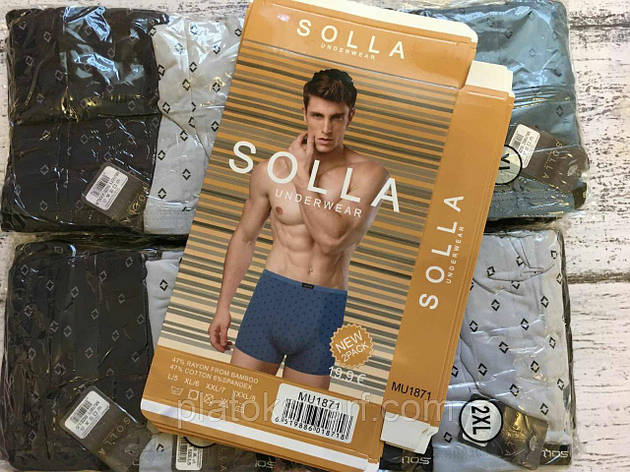 Труси чоловічі боксери на м'якій гумці "Solla" 48-54 (1871), фото 1, фото 2