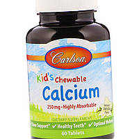 Кальцій цитрат для дітей Carlson Kids Chewable Calcium 250 mg 60 жувальних таб