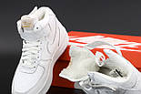 Жіночі зимові кросівки Nike з хутром Air Force 1 AF1 High LV високі білі теплі 36-45р. Живе фото, фото 2