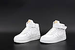 Жіночі зимові кросівки Nike з хутром Air Force 1 AF1 High LV високі білі теплі 36-45р. Живе фото, фото 5