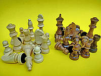 Комплект деревянных фигур для игры в шахматы пешка 4,5 см, - король 9 см