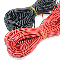Провод высокотемпературный аккумуляторный силиконовый улутшеной изоляции красный-чёрный AWG14 (цена за 1 метр)