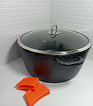 Кастрюля Bohmann13л BH 7350-36 MRB с антипригарным мраморным покрытием, толстым дном, для всех типов плит, фото 3