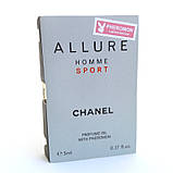 Масло з феромонами Allure Homme Sport (Алюр Хом Спорт) 5 мл. Без спирту, фото 2