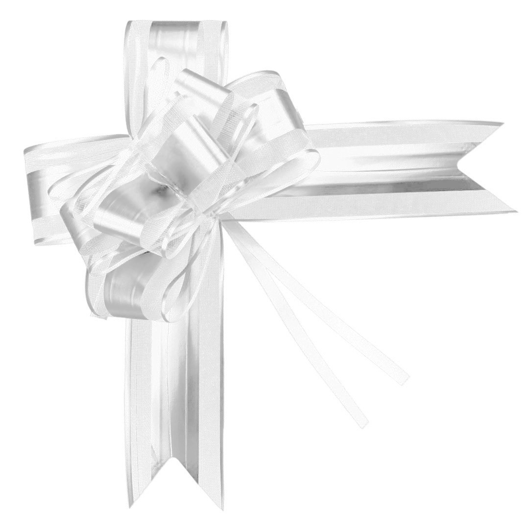 Білий Бант на стяжці 20 см, фото 1