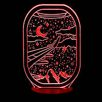 Акриловый светильник-ночник Ночной полет красный tty-n001075