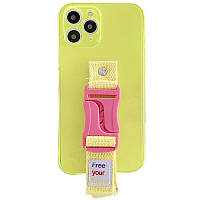 Чехол Handfree с цветным ремешком для Apple iPhone 11 Pro (5.8") Желтый