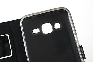 Шкіряний чохол-книжка для Samsung Galaxy Core Prime G360 / G361H чорний, фото 3