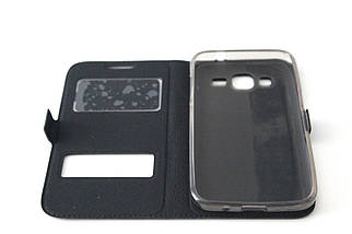 Шкіряний чохол-книжка для Samsung Galaxy Core Prime G360 / G361H чорний, фото 6