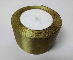 Стрічка атлас 5 см темно-оливковий
