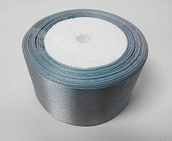 Лента атлас 5 см сіра
