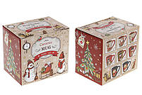 Кухоль з новорічними рельєфними малюнками в подарунковій коробці, 400мл, 4 види, фото 3