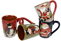 Кухоль з новорічними рельєфними малюнками в подарунковій коробці, 400мл, 4 види, фото 4