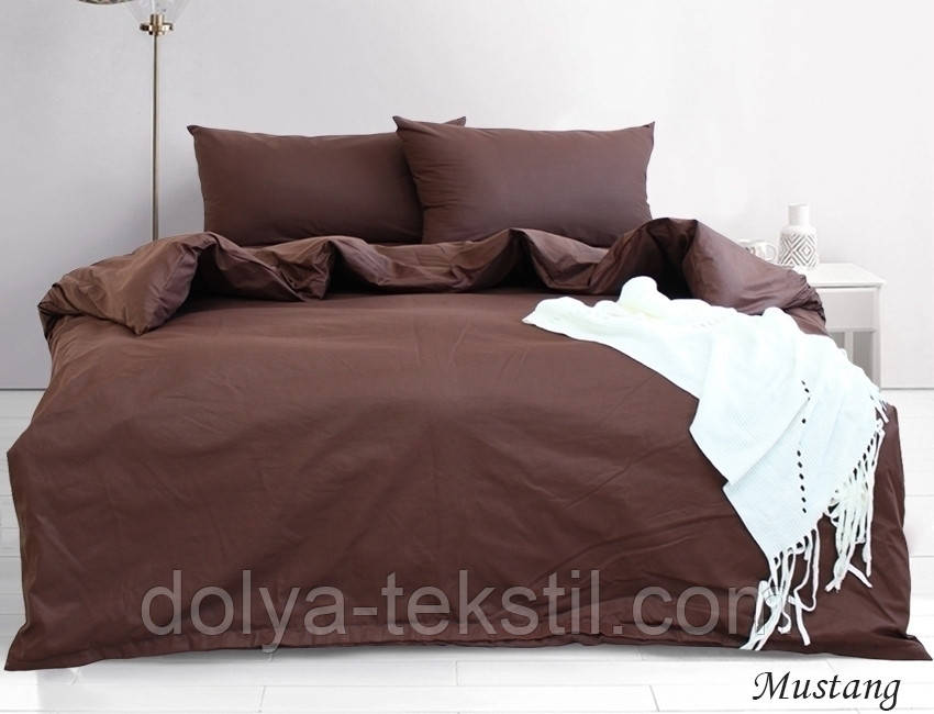 2-спальна постільна білизна з однотонного ранфорсу ТМ TAG, бавовна Mustang, фото 1