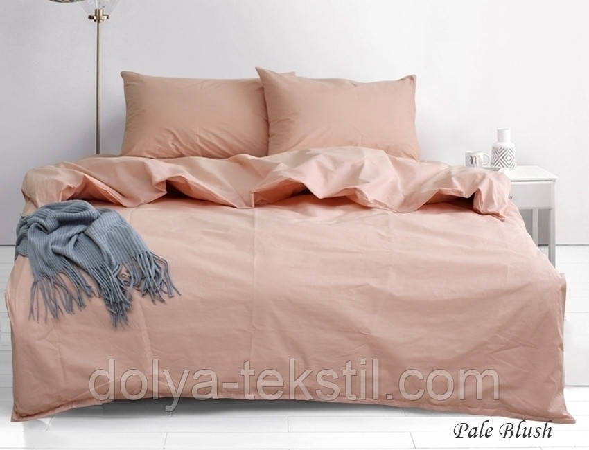 2-спальна постільна білизна з однотонного ранфорсу ТМ TAG, бавовна Pale Blush, фото 1