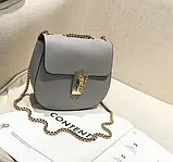 Сумка клатч жіночий маленька рожева на ланцюжку, фото 2