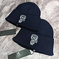 Брендовая шапка Karl Lagerfeld CK3294 синяя