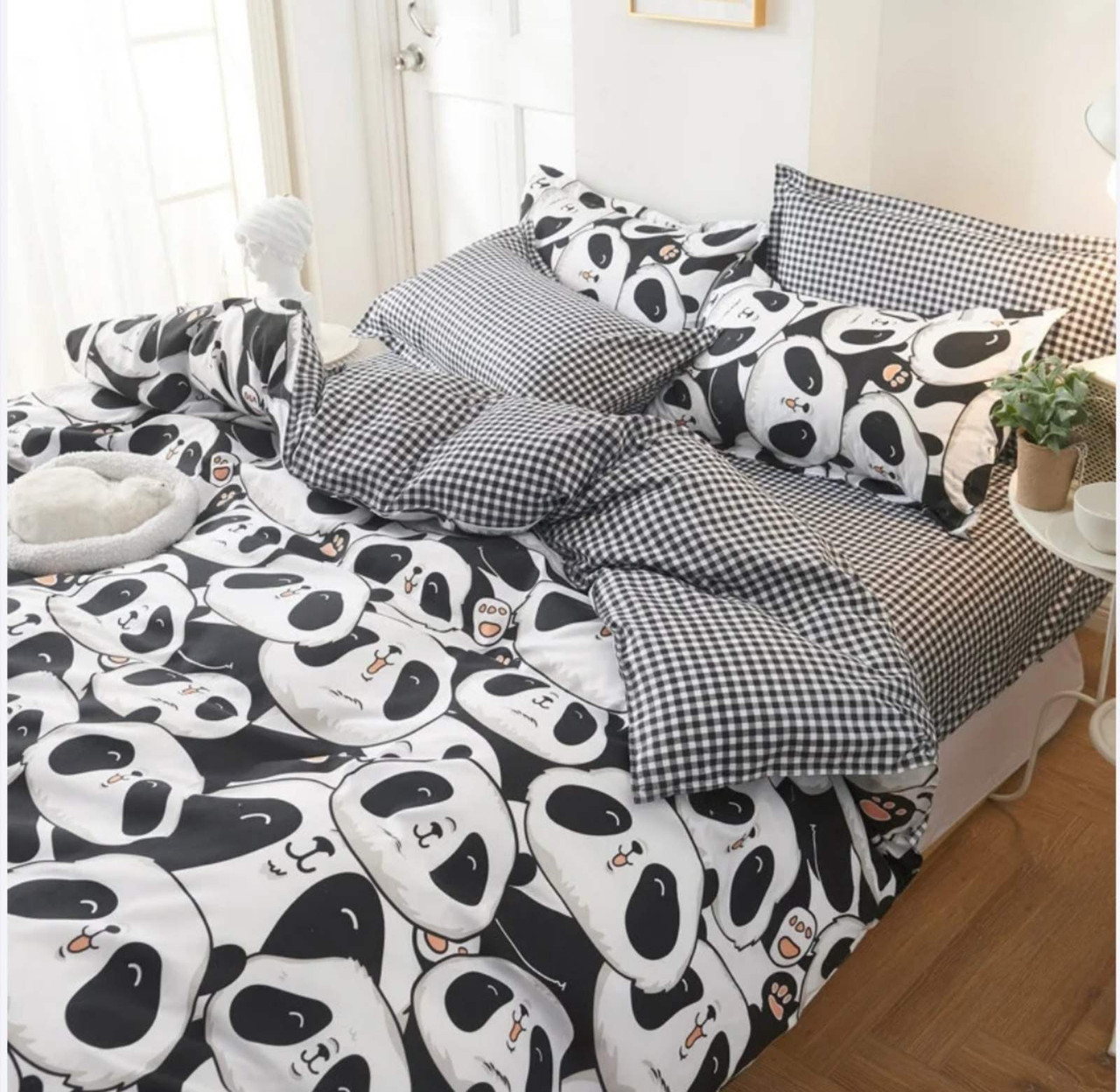 Двоспальний розмір постільна білизна бязь «Панда», фото 1